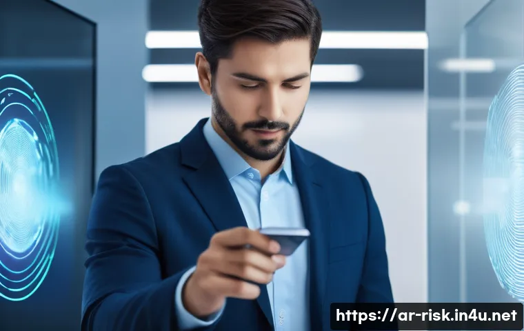 생체인증 기술 보안성 분석 - **Prompt:** A close-up shot of a diverse individual, approximately 25-35 years old, with a neutral a...