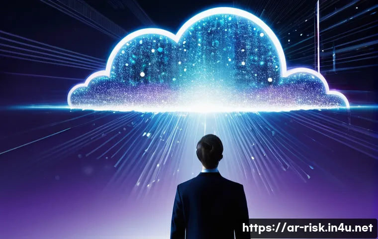 웨어러블 기기 보안 문제 - **"Digital Treasures in the Cloud"**
    A futuristic, conceptual image showing a person (gender-neu...